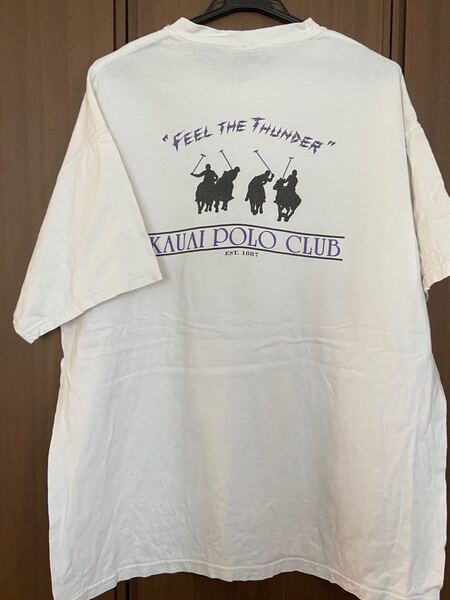 Hanes 90s古着USA ホワイト半袖 TシャツXLサイズ KAUAI POLO CLUB