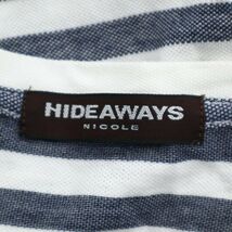 HIDEAWAYS NICOLE ハイダウェイ ニコル 春夏 5分袖★ ラウンドネック ボーダー 鹿の子 カットソー Tシャツ Sz.48　メンズ　C2T06442_7#D_画像5