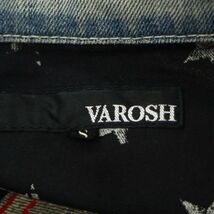 VAROSH ヴァロッシュ USED加工★ ロゴボタン デニム ワーク ジャケット Gジャン Sz.S　メンズ　C2T07004_7#O_画像5