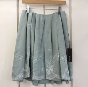 新品 FOXEY Skirt Linen Flower レーススカート(40)￥118800