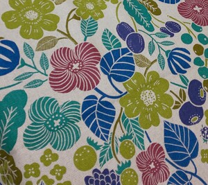 COSMOTEXTILE・綿麻キャンバス生地・花柄・生地幅×50㎝