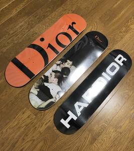 未使用☆[DIOR HOMME] 2017 SKATEBOARD DECK 3SET シルクスクリーン スケートボード スケボー 3枚セット ディオールオム