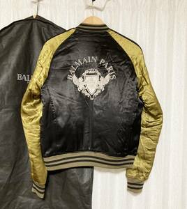 [BALMAIN HOMME] 18AW エンブレム スーベニアジャケット スカジャン M キルティング 中綿 日本製 バルマンオム
