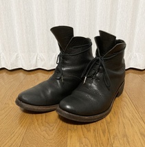 美品☆[D.HYGEN] 18AW 定価110,000 Buffalo Leather Lace Up Boots レースアップ レザーブーツ 2 水牛革 ブラック ディーハイゲン_画像1