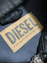 美品☆[DIESEL] 定価68,200 D-JEI-NE 0849R jogg コーティング加工 スウェットライダースジャケット L ブラック ディーゼル_画像4