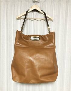 [Kolor] 2WAY all leather big bag shoulder bag band bag F Camel made in Japan original leather color 