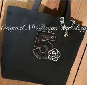 N°5 ★ BLACKスパンコール&チェーンDesignトートバッグ☆Original Lサイズ★