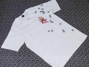 ♪CROPPED HEADS(クロップドヘッズ) 梵字桜プリント◆半袖Tシャツ◆カラー：ホワイト系◆SIZE：M　未使用(ラスト１点物)