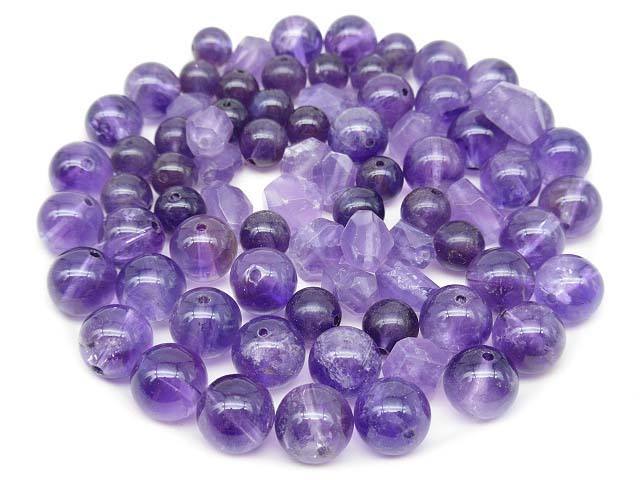 ★ss3969 Mezcla de amatista de piedra natural 80g cuentas redondas 10mm 8mm cuentas de corte áspero con agujeros accesorios piezas hechas a mano envío gratis ★, trabajo de perlas, rosario, piedra natural, piedras semi preciosas