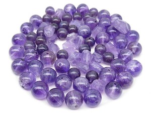 Art hand Auction ★ss3969 Natural stone amethyst mix 80g round beads 10mm 8mm rough cut beads with holes accessories handmade parts free shipping★, Beadwork, beads, Natural Stone, Semi-precious stones