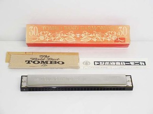 ★rr2306　TOMBO BRAND HARMONICA 30TONES　元箱入り　トンボ　ハーモニカ　複音ハーモニカ　楽器　昭和レトロ　送料無料★