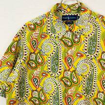 希少《 Old Model BOB CAMP / Paisley 》80s 90s 極上品【 Ralph Lauren ビンテージ コットン 黄色 ペイズリー BD ボックス シャツ L 】_画像1