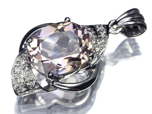 6531S【1円~】新品【RK宝石】≪Kunzeit≫ 上質クンツァイト 大粒3.7ct!! 極上ダイヤモンド K18WG 高級ペンダントヘッド ネックレス ダイヤ