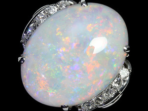 6503S【1円~】新品【RK宝石】≪opal≫ 抜群の存在感!! 上質オパール 特大10.36ct!! 極上ダイヤモンド Pt900 高級リング ダイヤ