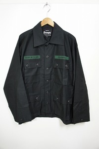 極美品 20AW EXAMPLE エグザンプル GBTG B.D.U SHIRT 長袖 ミリタリー シャツ ジャケット 黒 ブラック サイズL 720M