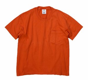  Vintage [USA made ][GAP][ Old Gap ] orange plain [ pocket T-shirt ][ size S]BG2302-2