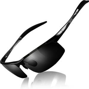 ブラックフレームグレーレンズ DUCO サングラス メンズ 偏光 スポーツサングラス UV400 へんこう さんぐらす AL-MG合金
