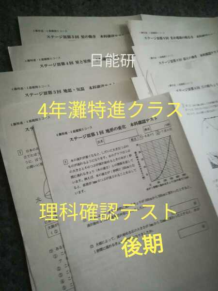 日能研　4年灘特進クラス　理科確認テスト