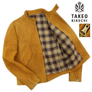 【S2374】【美品】TAKEO KIKUCHI タケオキクチ レザージャケット シングルライダースジャケット 牛革 オールレザー スエード サイズ3