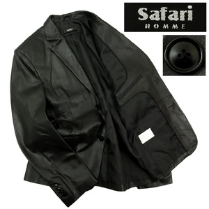 【T121】【極美品】【オールレザー】Safari HOMME サファリオム レザージャケット レザーテーラードジャケット 羊革 サイズL