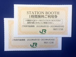 JR東日本 株主優待券　STATION BOOTH １時間無料ご利用券　１～２枚
