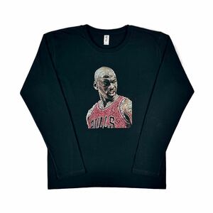 新品 マイケル ジョーダン JORDAN 文字 メッセージ グラフィティ バスケ NBA ブルズ ロンT 長袖Tシャツ XLサイズ UNI 大きい ビッグ ワイド