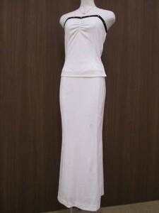 *504[ free shipping ]( stock ) Asti Club kyabaageha S corresponding rhinestone / studs attaching camisole + long skirt setup white 
