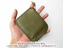 栃木レザーウォレット コインケース財布 緑 日本製 本革 japan メンズ レディース 財布 薄い ミニウォレット 小さい財布 ハーフウォレット_画像3