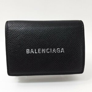 BALENCIAGA バレンシアガ ミニ財布 ミニウォレット 三つ折り財布 ブラック 箱あり 保存袋あり