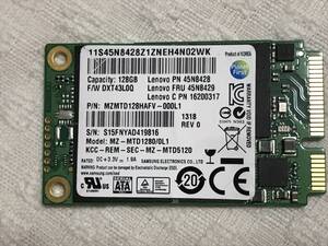 中古SSD SAMSUNG 128GB mSATA SSD 動作品 管23