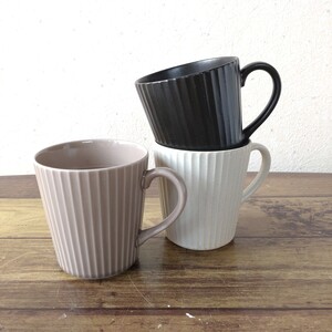 【3個】新品 日本製 美濃焼 しのぎ 華蝶扇 マグカップ マルチカラー