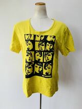 【人気】MICHEL KLEIN/ミッシェルクラン　デザイン　Tシャツ　黄色/イエロー　　レディース　48サイズ　　K1916_画像1
