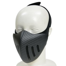 ハーフフェイスガード GLORY KNIGHT 装着用バンド付き [ カーボンファイバー ] フェイスマスク 防護マスク 保護面_画像1