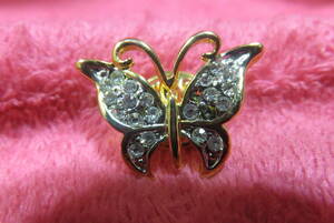 W6687 Broo Pin Badge Butterfly Butterfly Rhine Stone Stone