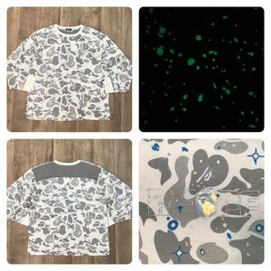 ★蓄光★ space camo ホログラム 長袖 Tシャツ Mサイズ a bathing ape BAPE galaxy スペースカモ エイプ ベイプ アベイシングエイプ 迷彩