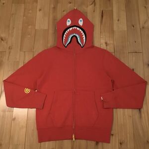 2010年 ネオン シャーク パーカー Sサイズ Red NEON shark full zip hoodie a bathing ape BAPE エイプ ベイプ アベイシングエイプ WGM d52