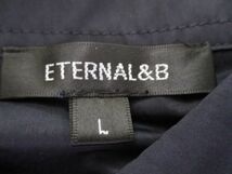 ns95　新品　七分袖チュニック■　ETERNAL 　■　ミニワンピース　前開き　ポリナイロン生地　ブラック　黒　訳あり　L　　　_画像9