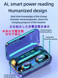 2020 最新モデル ワイヤレスイヤホン ブルーツースイヤホン 黒色　ＢＴ5.0 防水 iPhone android対応　モバイルバッテリー 日本語説明書付属