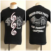 USA製 ビンテージ 666 FRISCO CYCLE PARTS スカル Tシャツ S ブラック Hanes xpv_画像1