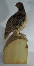 ☆0002■木彫り　特別天然記念物　雷鳥/ライチョウ■高さ33.5ｃｍ_画像7