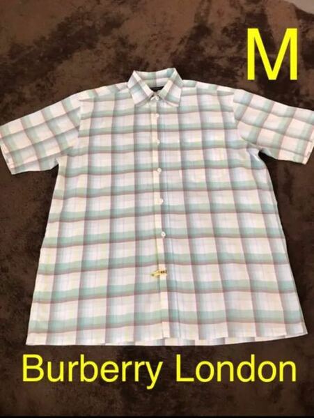 Burberry London 半袖シャツ M バーバリーロンドン ロゴ刺繍