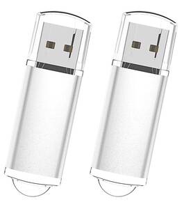USBメモリ 2個セット 16GB USB2.0 キャップ式(色:白)