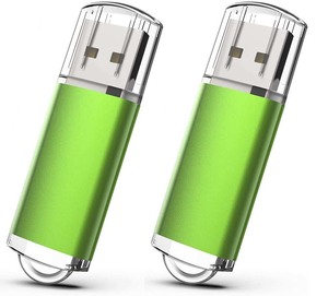 USBメモリ 2個セット 16GB USB2.0 キャップ式（色：緑）