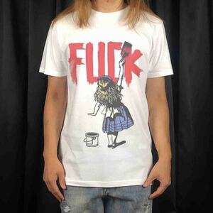 Art hand Auction 新款大印花油漆涂鸦油漆女孩爱丽丝梦游仙境 FUCK T 恤 SML XL 大码 XXL~5XL 长 T 连帽衫, 艺术品, 绘画, 形象的