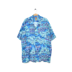 【送料無料】 Pineapple Connection パイナップルコネクション 開襟 レーヨン アロハシャツ ハワイアン オープンカラー メンズXL CB1071