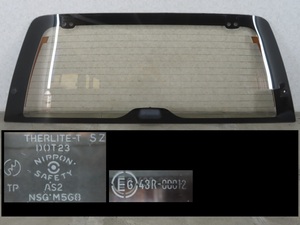  Mazda Proceed Marvie UV66R back door window glass NIPPON SAFETY M568 bronze genuine products number :U003-63-930B