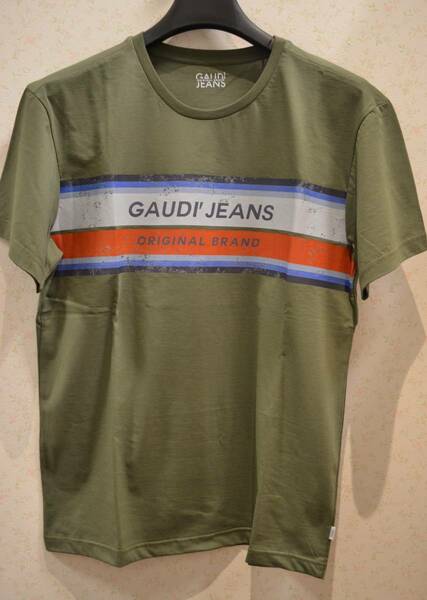 新品　未使用　タグ付き 男性 メンズ　 半袖Tシャツ GAUDIJEANS ガウディ クルーネック　Tシャツ　50（XL）サイズ 　送料無料