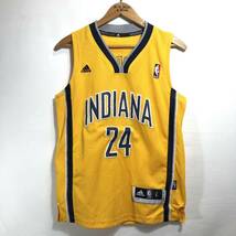 ■ 子供用 adidas NBA Indiana Pacers #24 GEORGE バスケ ユニフォーム タンクトップ 古着 アディダス ペイサーズ KIDS キッズ サイズL ■_画像1