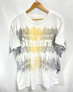 ■ 90s 90年代 USA製 ビンテージ Majestic NFL Pittsburgh Steelers 半袖 プリント Tシャツ アメカジ アメフト スティーラーズ サイズXL ■