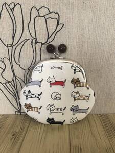 がま口 / ポーチ/ 財布 / 小物入れ / ハンドメイド ☆ 猫・ネコ・2